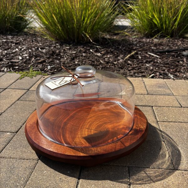 Sapele Serving Tray with Glass Dome