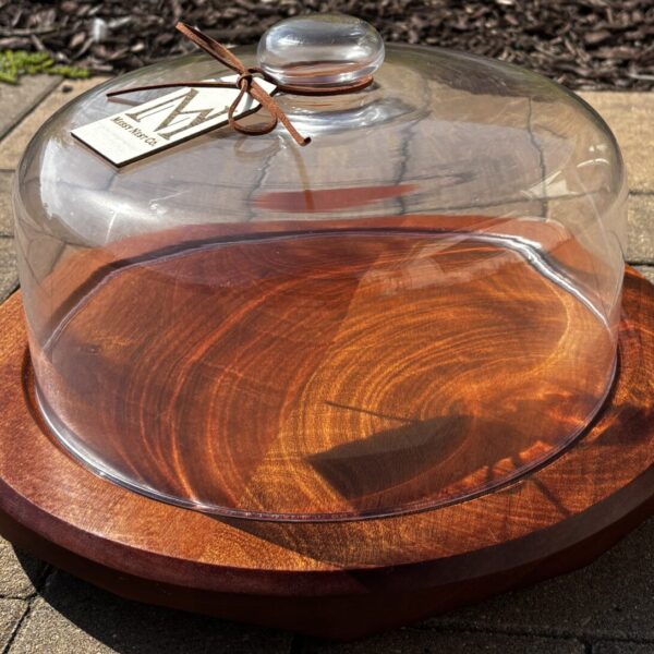 Sapele Serving Tray with Glass Dome