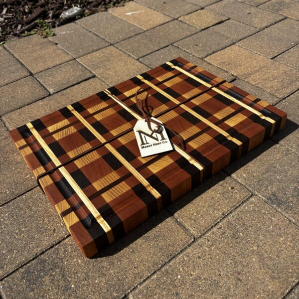 Plaid Cutting Board with Juice Groove