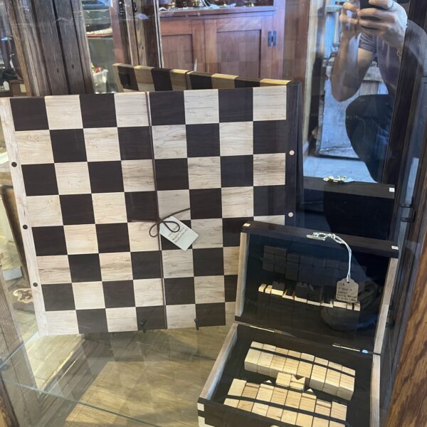 Peruvian Walnut & White Hard Maple Chess Set with Storage Box