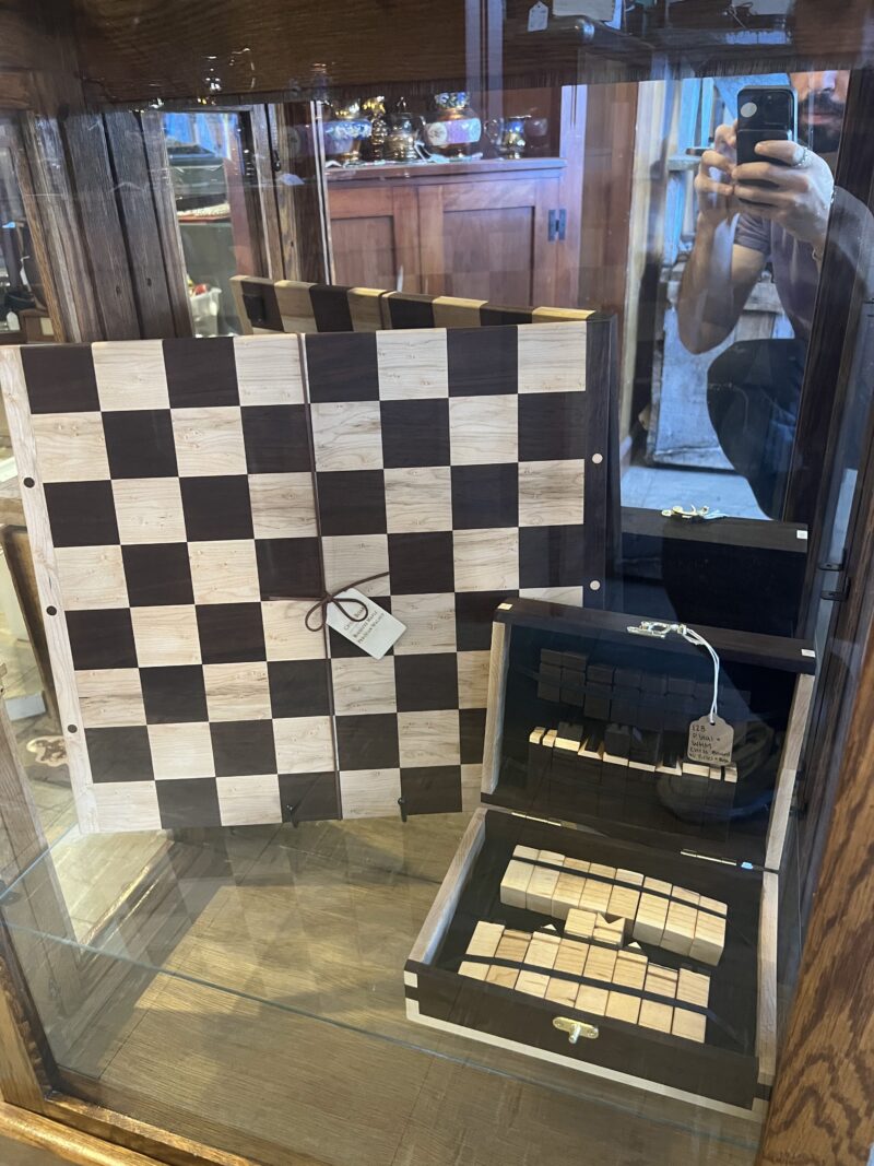 Peruvian Walnut & White Hard Maple Chess Set with Storage Box