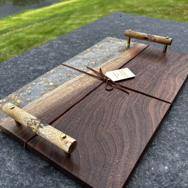 Black Walnut with Gold Flake Epoxy Serving Tray