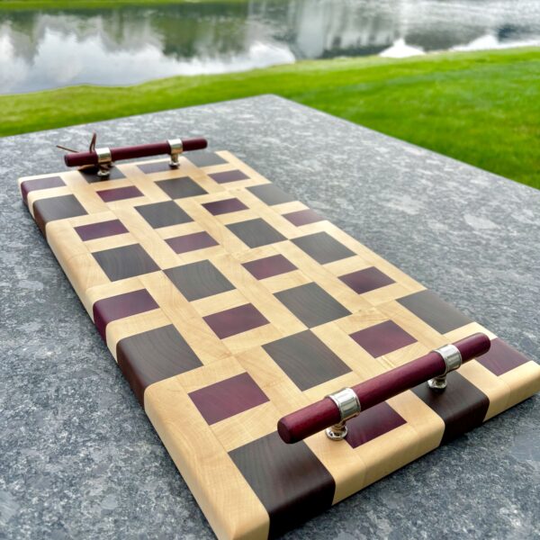 Purple Heart, Black Walnut, and Maple Serving Tray